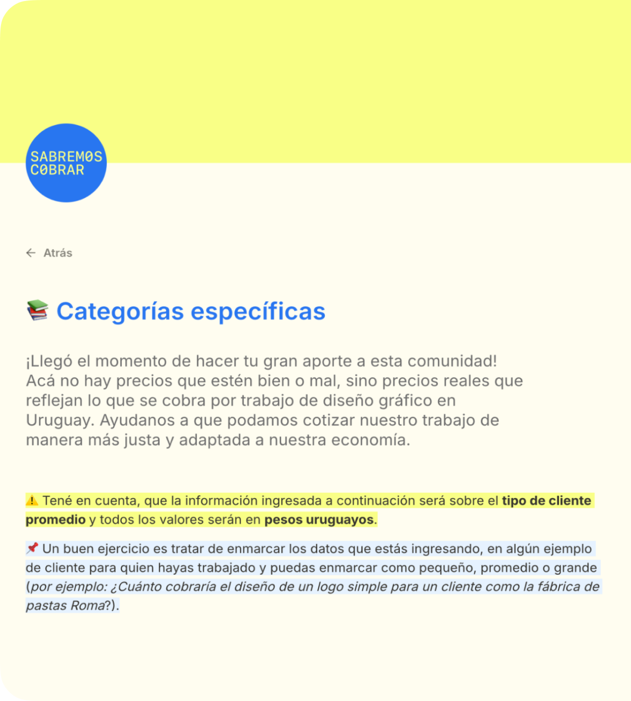 Parte del formulario de Sabremos Cobrar